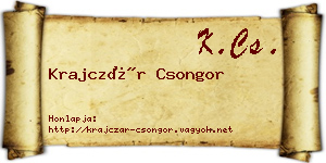 Krajczár Csongor névjegykártya